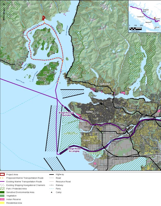 Figure 1: BURNCO Project Location and proposed shipping