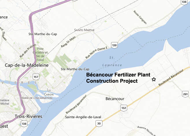 Map depicting the location of the project, as described in the current document.