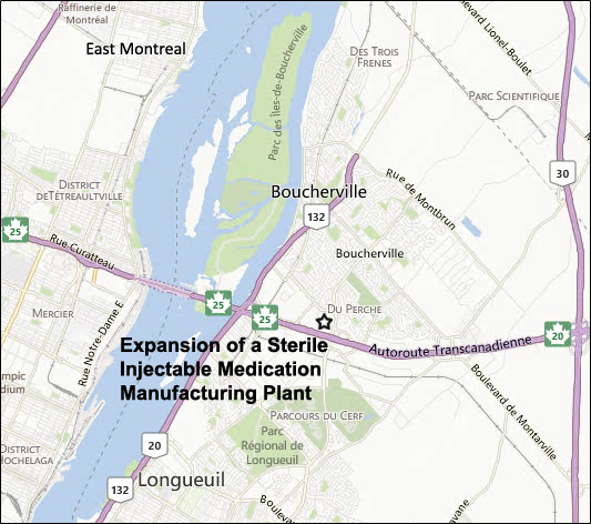 Map depicting the location of the project, as described in the current document.