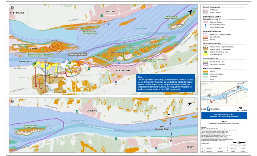 Figure 16: Sensitive Environmental Elements for the Contrecoeur Project