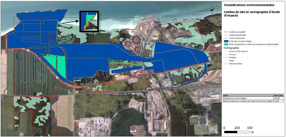Figure 2: Site boundaries and impact study mapping